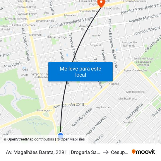 Av. Magalhães Barata, 2291 | Drogaria Santos to Cesupeg map