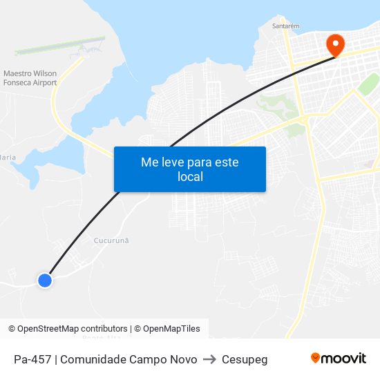 Pa-457 | Comunidade Campo Novo to Cesupeg map