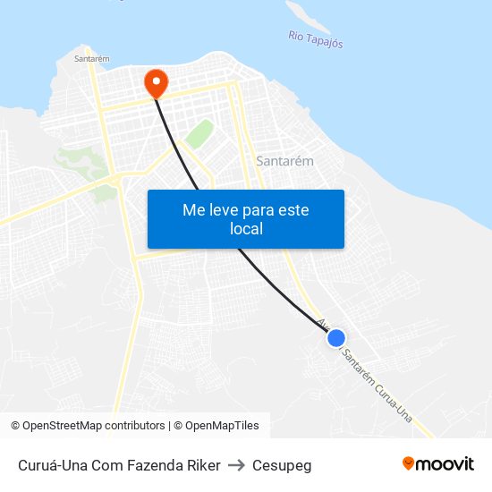 Curuá-Una Com Fazenda Riker to Cesupeg map