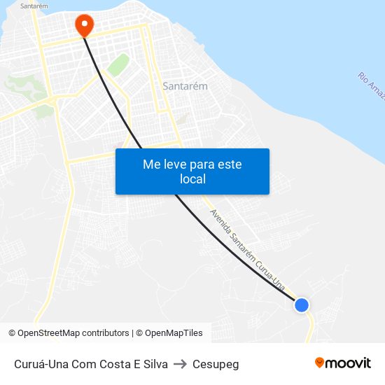 Curuá-Una Com Costa E Silva to Cesupeg map