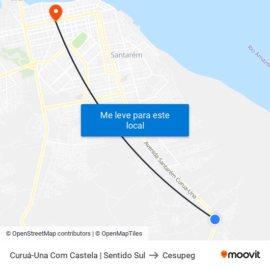 Curuá-Una Com Castela | Sentido Sul to Cesupeg map