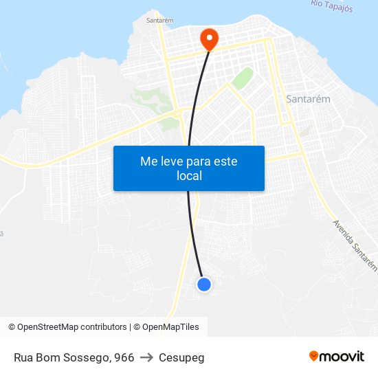 Rua Bom Sossego, 966 to Cesupeg map