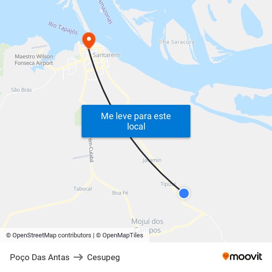 Poço Das Antas to Cesupeg map
