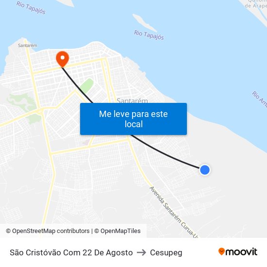 São Cristóvão Com 22 De Agosto to Cesupeg map