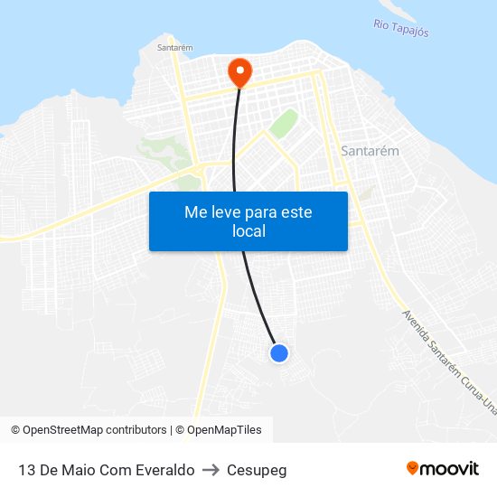 13 De Maio Com Everaldo to Cesupeg map