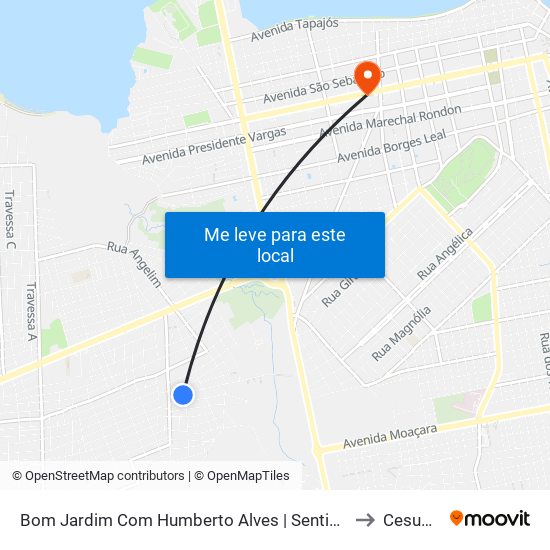 Bom Jardim Com Humberto Alves | Sentido Leste to Cesupeg map