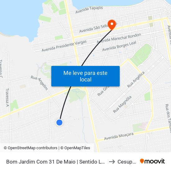 Bom Jardim Com 31 De Maio | Sentido Leste to Cesupeg map