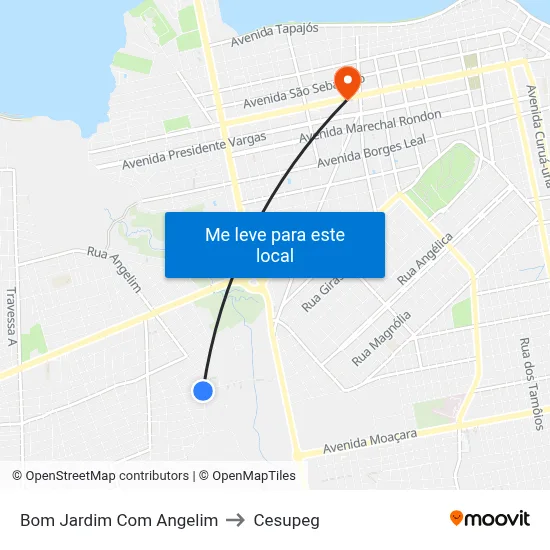 Bom Jardim Com Angelim to Cesupeg map