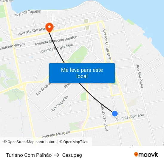 Turiano Com Palhão to Cesupeg map