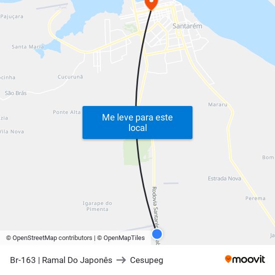 Br-163 | Ramal Do Japonês to Cesupeg map