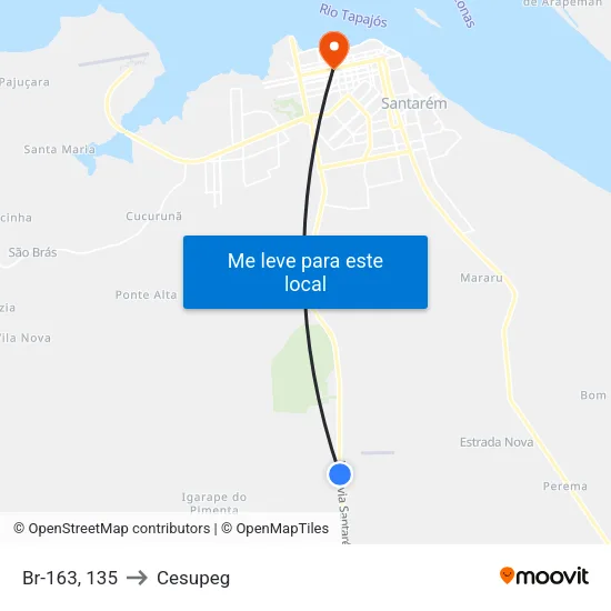 Br-163, 135 to Cesupeg map