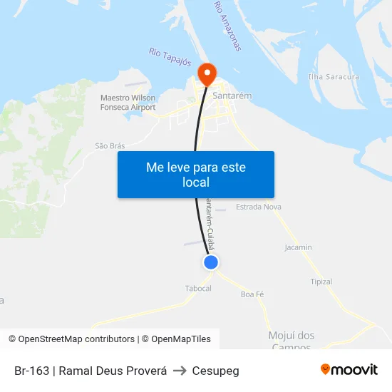 Br-163 | Ramal Deus Proverá to Cesupeg map