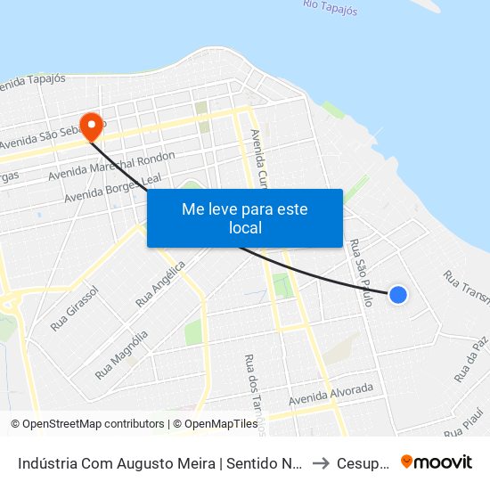 Indústria Com Augusto Meira | Sentido Norte to Cesupeg map