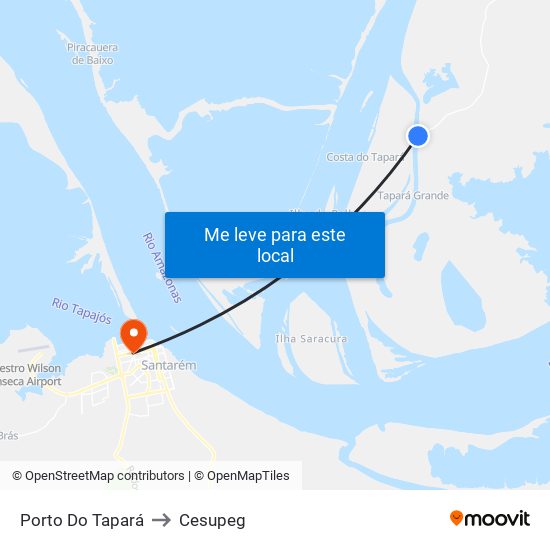 Porto Do Tapará to Cesupeg map