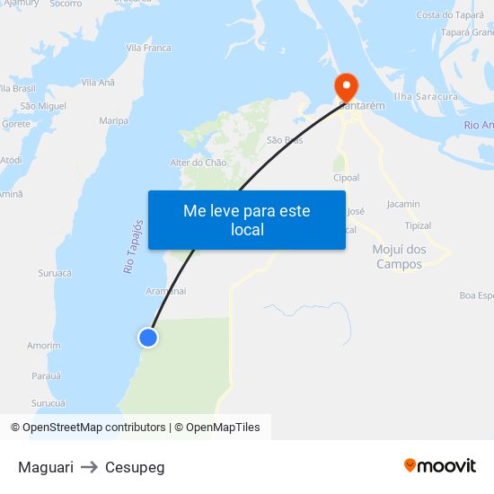 Maguari to Cesupeg map