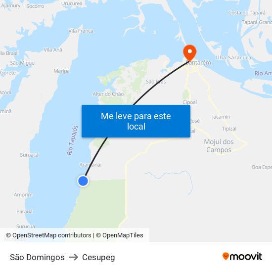 São Domingos to Cesupeg map