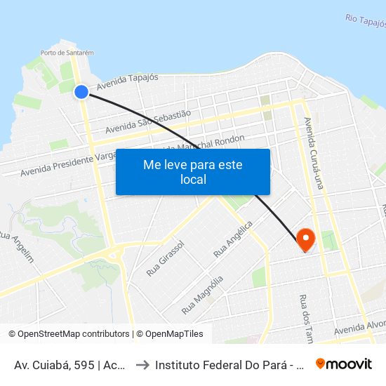 Av. Cuiabá, 595 to Instituto Federal Do Pará - Campus Santarém map