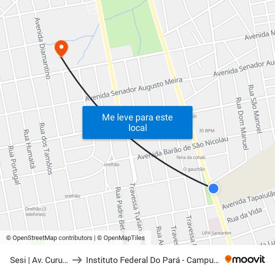 Sesi | Av. Curuá-Una to Instituto Federal Do Pará - Campus Santarém map