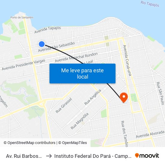 Av. Rui Barbosa, 2712 to Instituto Federal Do Pará - Campus Santarém map