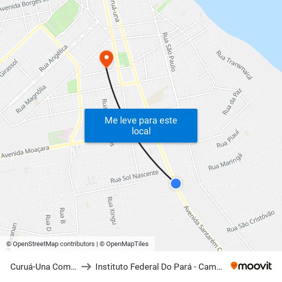 Curuá-Una Com Cemex to Instituto Federal Do Pará - Campus Santarém map