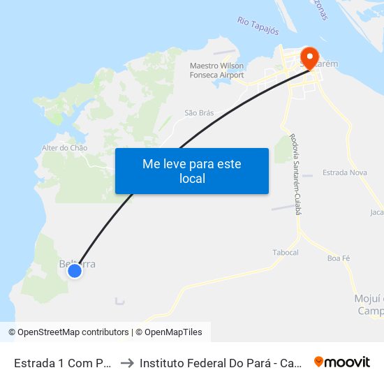 Estrada 1 Com Paz E Amor to Instituto Federal Do Pará - Campus Santarém map