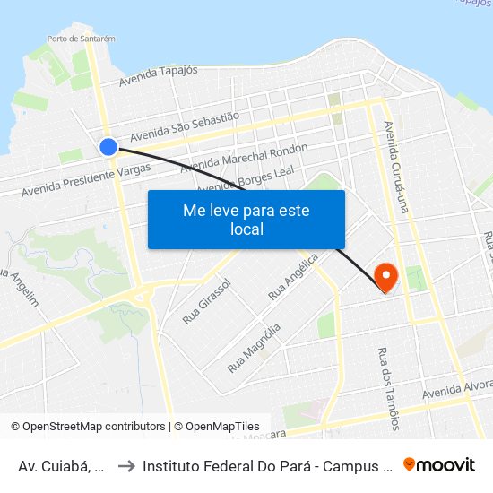 Av. Cuiabá, 1150 to Instituto Federal Do Pará - Campus Santarém map