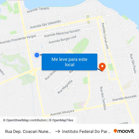 Rua Dep. Coacari Nunes, 3545 | Emef Rotary to Instituto Federal Do Pará - Campus Santarém map