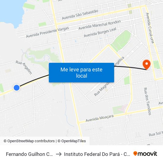 Fernando Guilhon Com Salvação to Instituto Federal Do Pará - Campus Santarém map