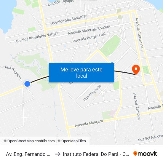 Av. Eng. Fernando Guilhon, 446 to Instituto Federal Do Pará - Campus Santarém map