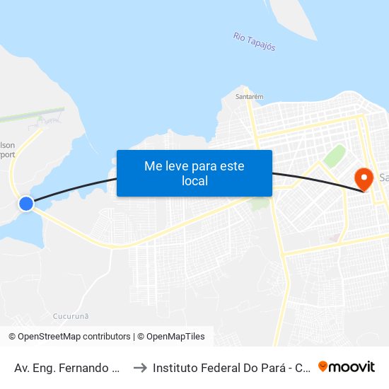 Av. Eng. Fernando Guilhon, 2188 to Instituto Federal Do Pará - Campus Santarém map