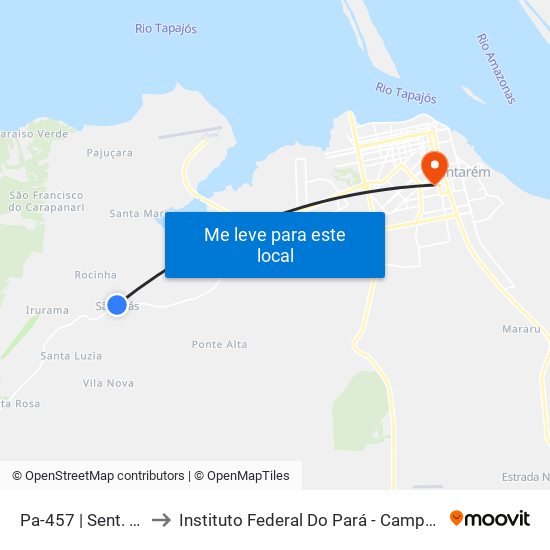 Pa-457 | Sent. Centro to Instituto Federal Do Pará - Campus Santarém map