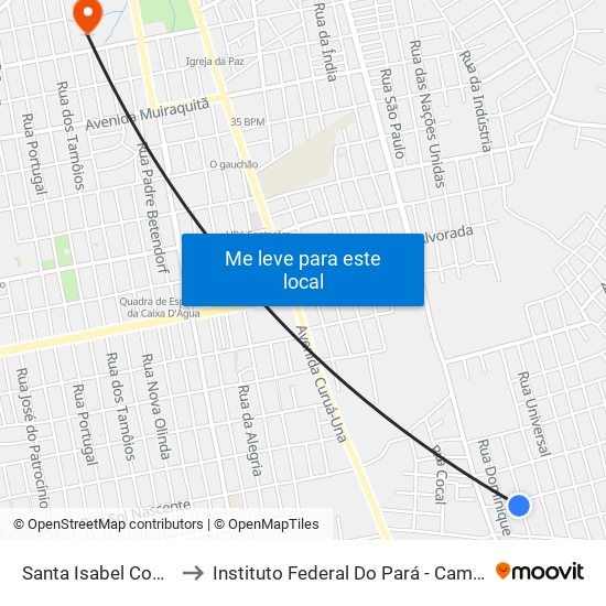Santa Isabel Com Cemex to Instituto Federal Do Pará - Campus Santarém map