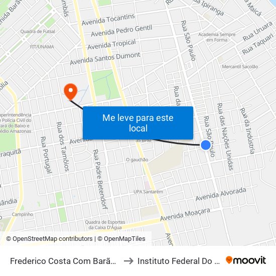 Frederico Costa Com Barão De São Nicolau | Sentido Norte to Instituto Federal Do Pará - Campus Santarém map