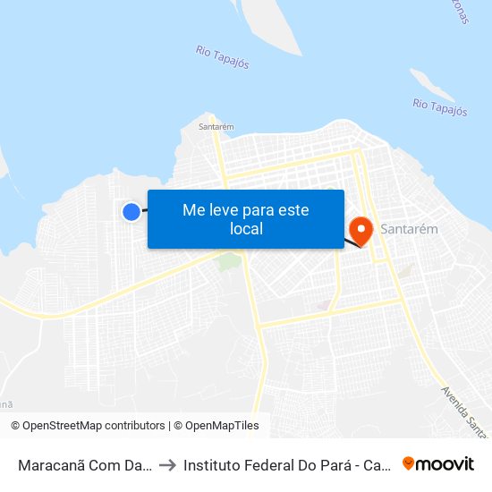 Maracanã Com Darci Vargas to Instituto Federal Do Pará - Campus Santarém map