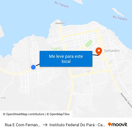 Rua E Com Fernando Guilhon to Instituto Federal Do Pará - Campus Santarém map
