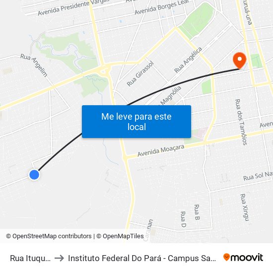 Ituqui Com Jader to Instituto Federal Do Pará - Campus Santarém map