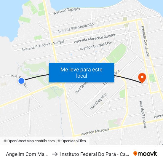 Angelim Com Mandioqueira to Instituto Federal Do Pará - Campus Santarém map