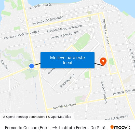 Fernando Guilhon (Entre Cuiabá E Cáritas) to Instituto Federal Do Pará - Campus Santarém map