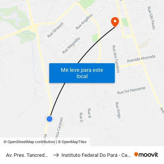 Av. Pres. Tancredo Neves, 10 to Instituto Federal Do Pará - Campus Santarém map