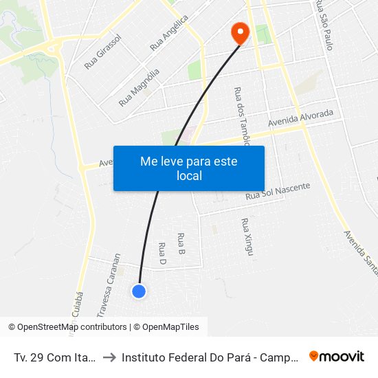 Tv. 29 Com Itamarati to Instituto Federal Do Pará - Campus Santarém map