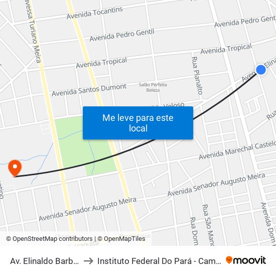 Av. Elinaldo Barbosa, 784 to Instituto Federal Do Pará - Campus Santarém map