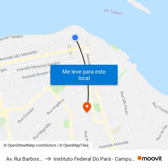 Av. Rui Barbosa, 600 to Instituto Federal Do Pará - Campus Santarém map