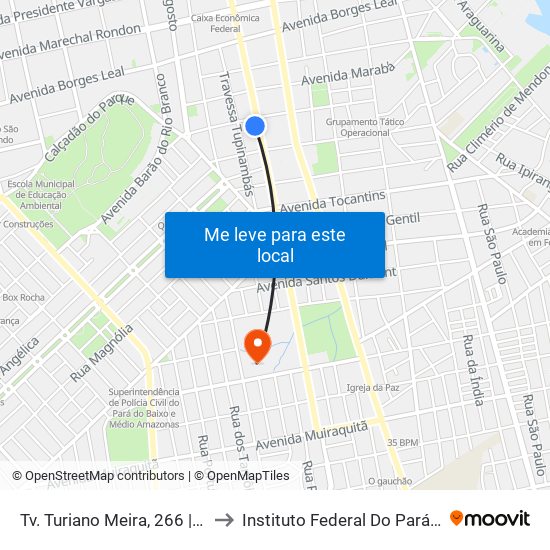 Tv. Turiano Meira, 266 | Rádio E Tv Tapajós to Instituto Federal Do Pará - Campus Santarém map