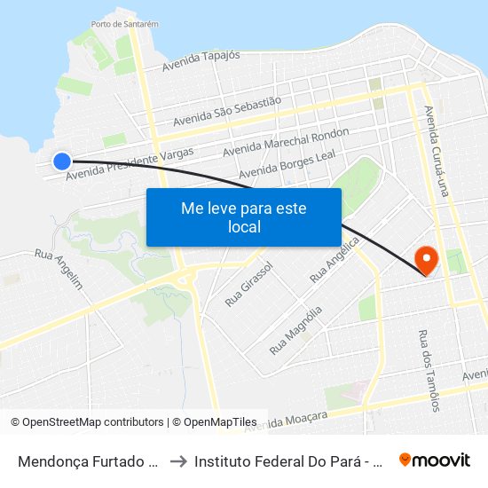 Mendonça Furtado Com Kennedy to Instituto Federal Do Pará - Campus Santarém map