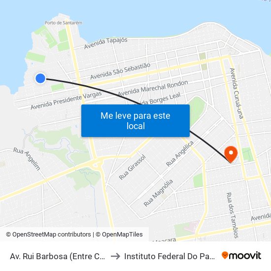 Av. Rui Barbosa (Entre Campos Sales E Acácia) to Instituto Federal Do Pará - Campus Santarém map