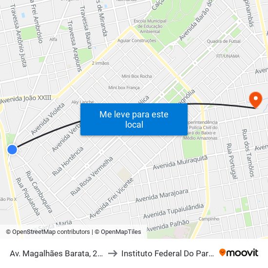 Av. Magalhães Barata, 2291 | Drogaria Santos to Instituto Federal Do Pará - Campus Santarém map