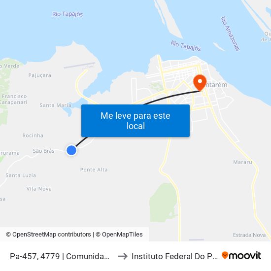 Pa-457, 4779 | Comunidade Campo Novo, Sent. Centro to Instituto Federal Do Pará - Campus Santarém map