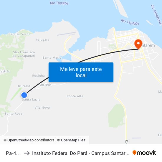 Pa-457 to Instituto Federal Do Pará - Campus Santarém map