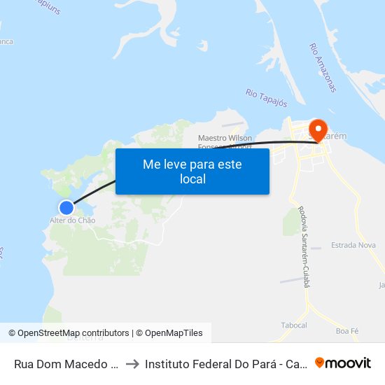 Rua Dom Macedo Costa, 247 to Instituto Federal Do Pará - Campus Santarém map