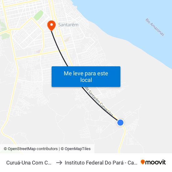 Curuá-Una Com Costa E Silva to Instituto Federal Do Pará - Campus Santarém map
